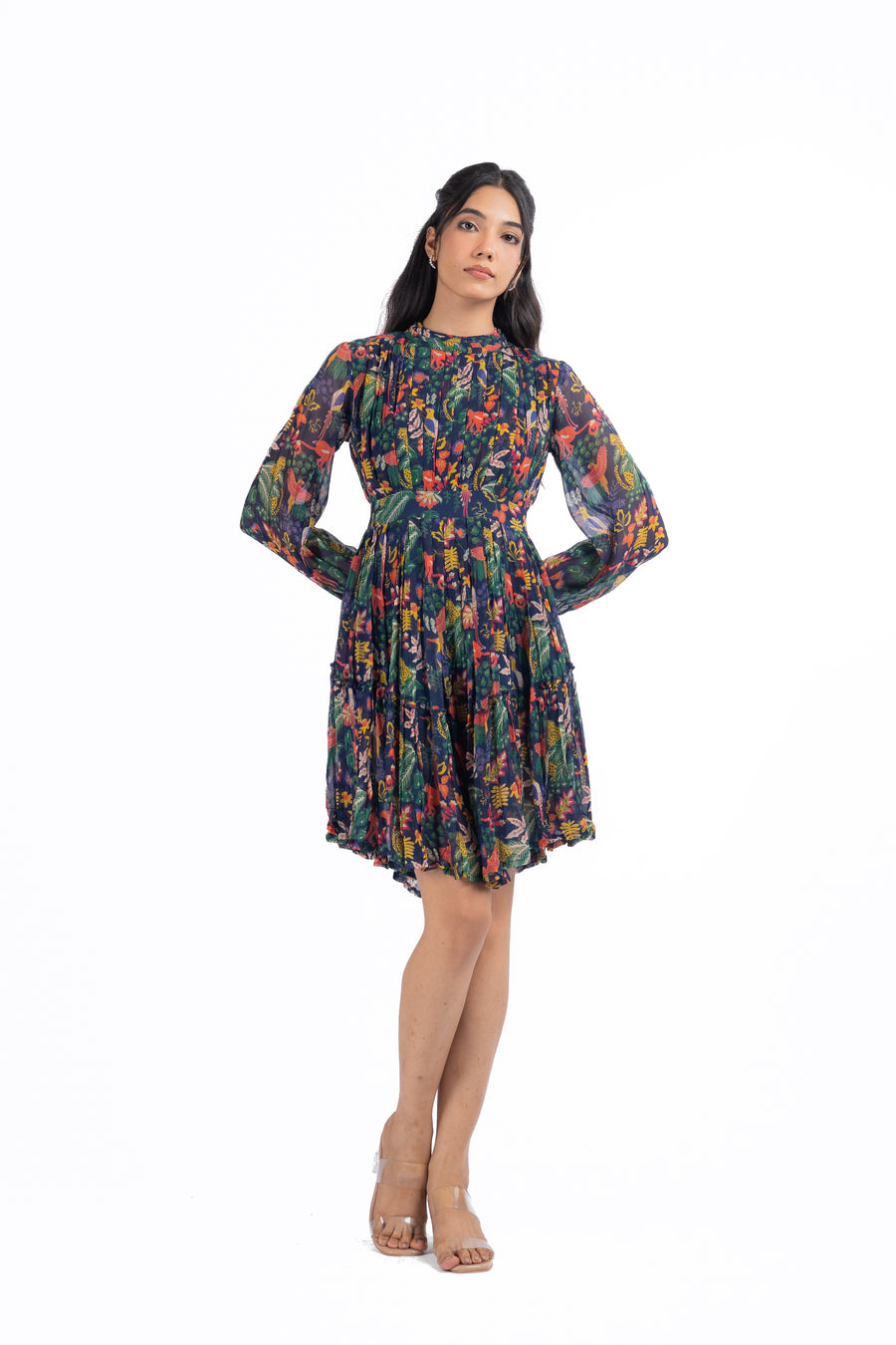 BLUE CHIFFON LUNARA DRESS