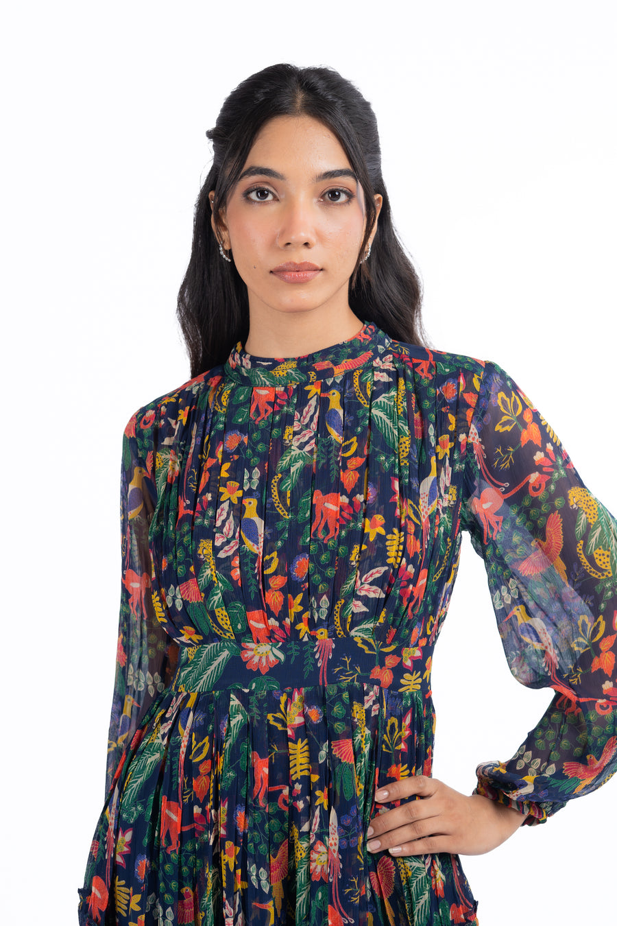 BLUE CHIFFON LUNARA DRESS