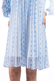 BLUE & WHITE CHIFFON IKA DRESS