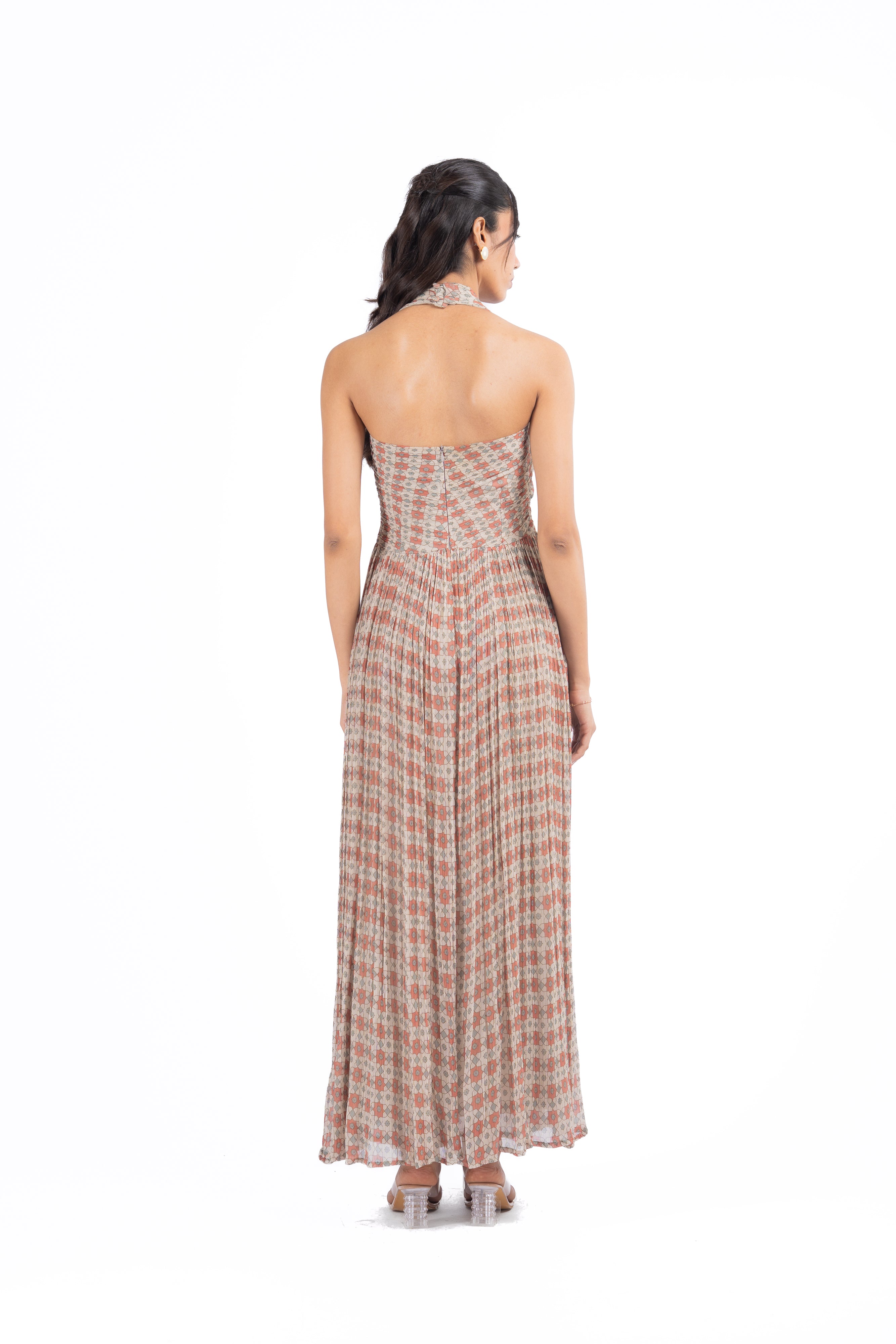 MULTICOLOR CHIFFON GULBAHAR DRESS