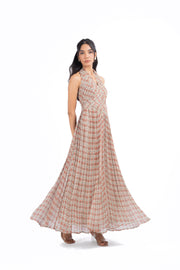 MULTICOLOR CHIFFON GULBAHAR DRESS