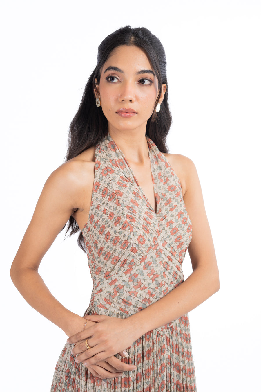MULTICOLOR CHIFFON GULBAHAR DRESS