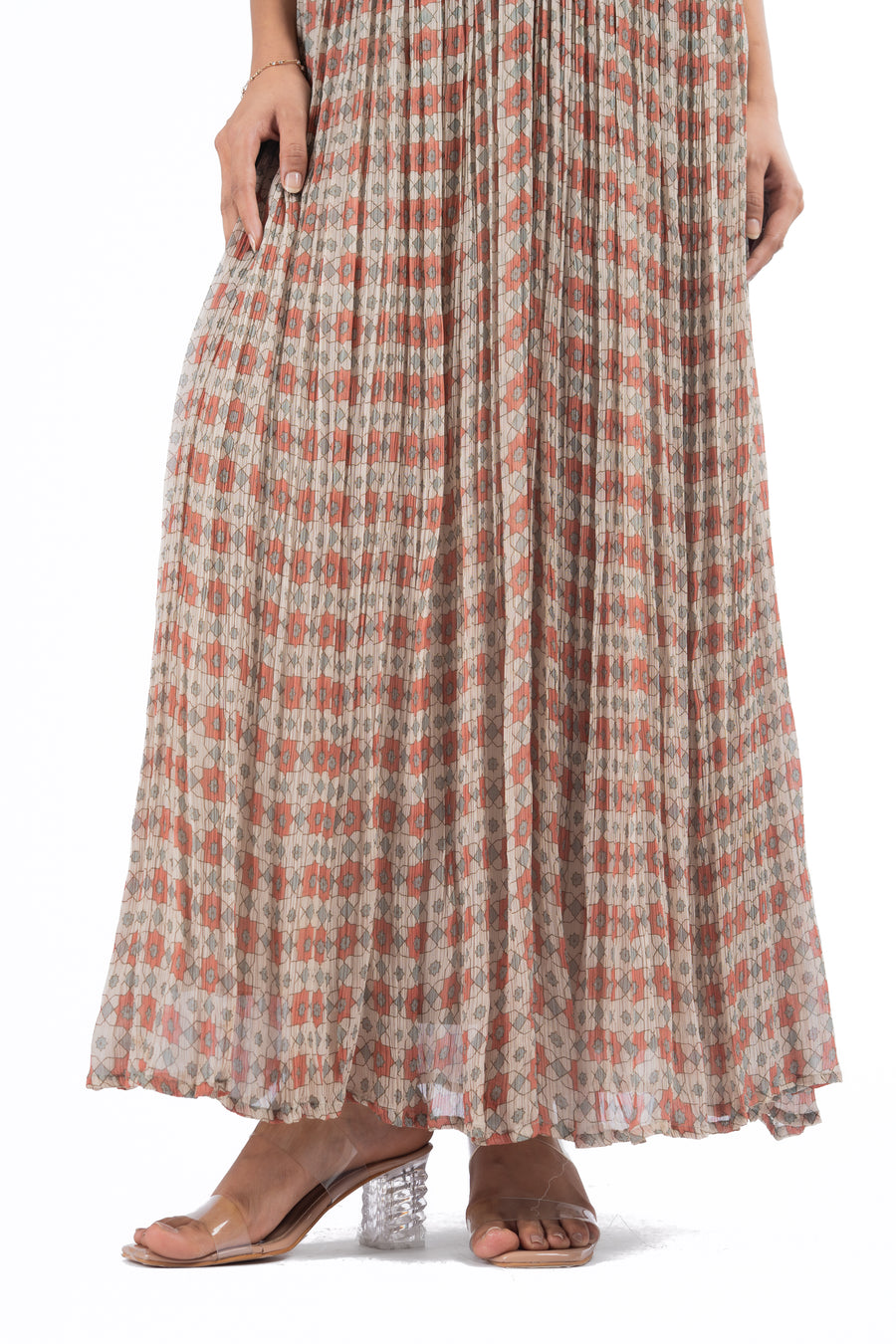 MULTICOLOR CHIFFON GULBAHAR DRESS