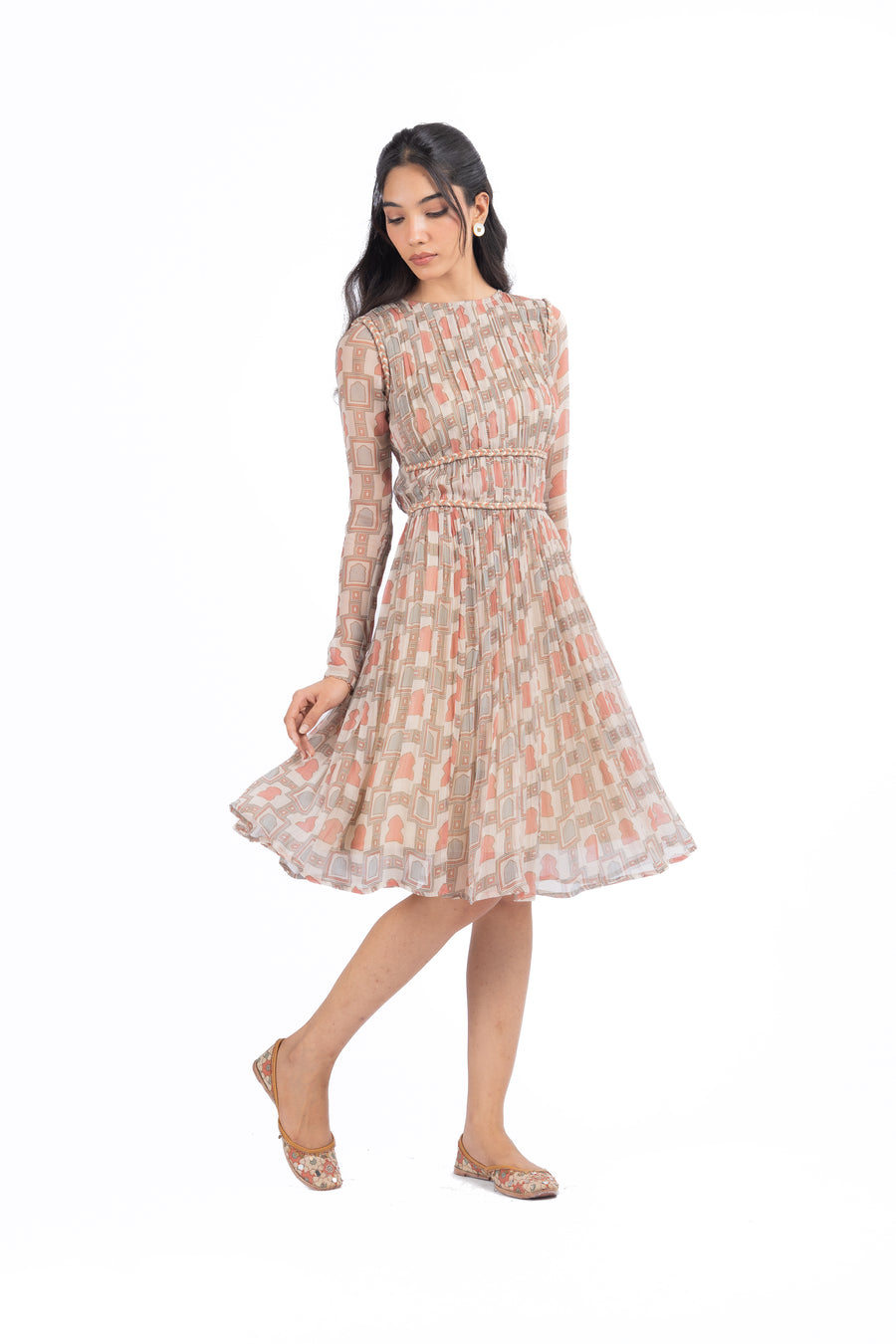MULTICOLOR CHIFFON PANNA -MEENA DRESS