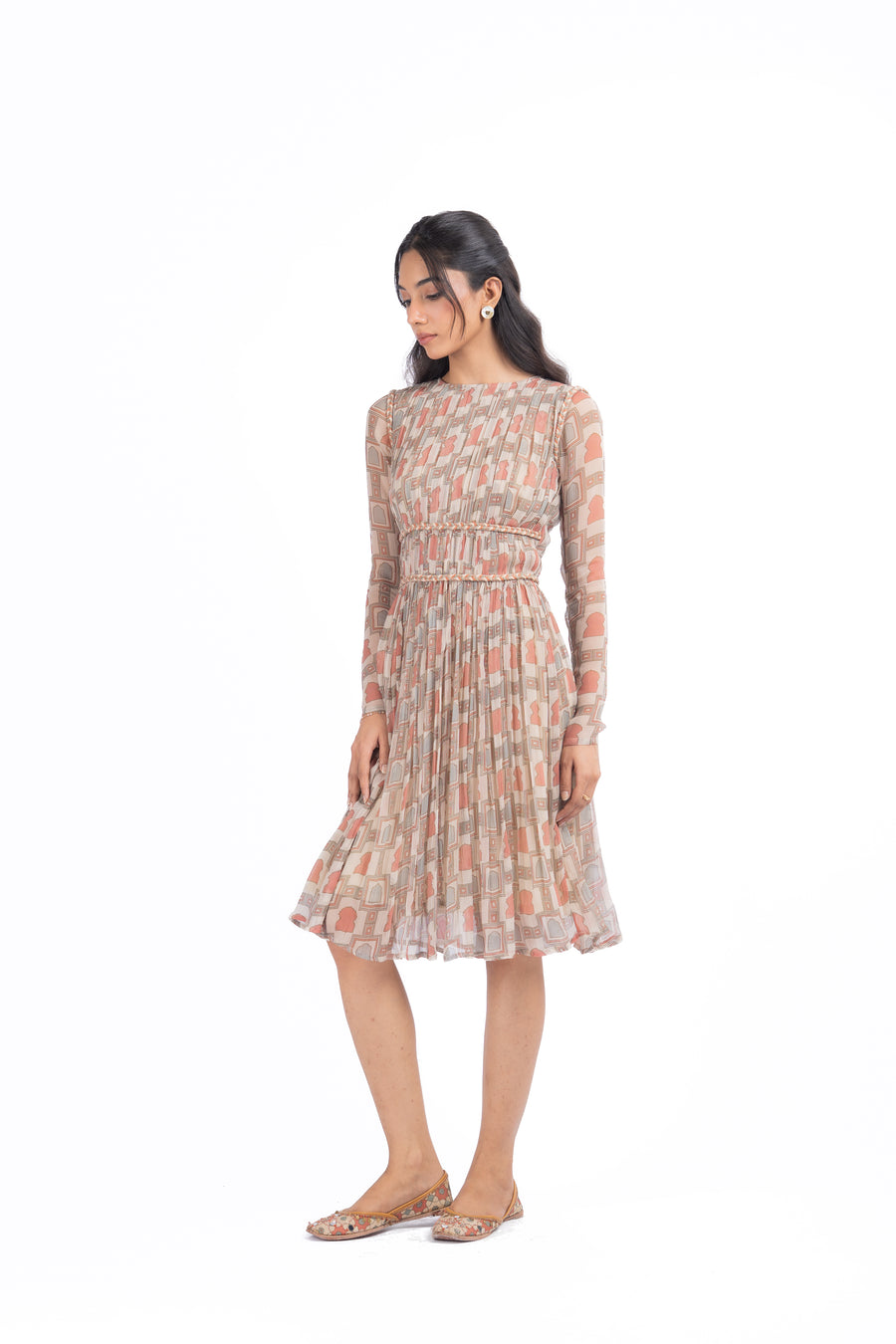 MULTICOLOR CHIFFON PANNA -MEENA DRESS