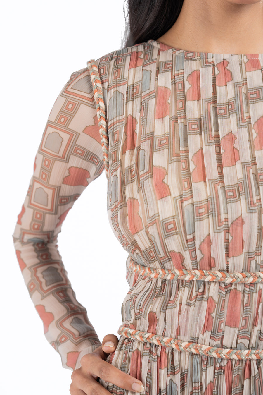 MULTICOLOR CHIFFON PANNA -MEENA DRESS