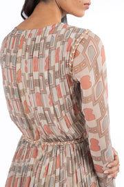 MULTICOLOR CHIFFON PANNA -MEENA DRESS