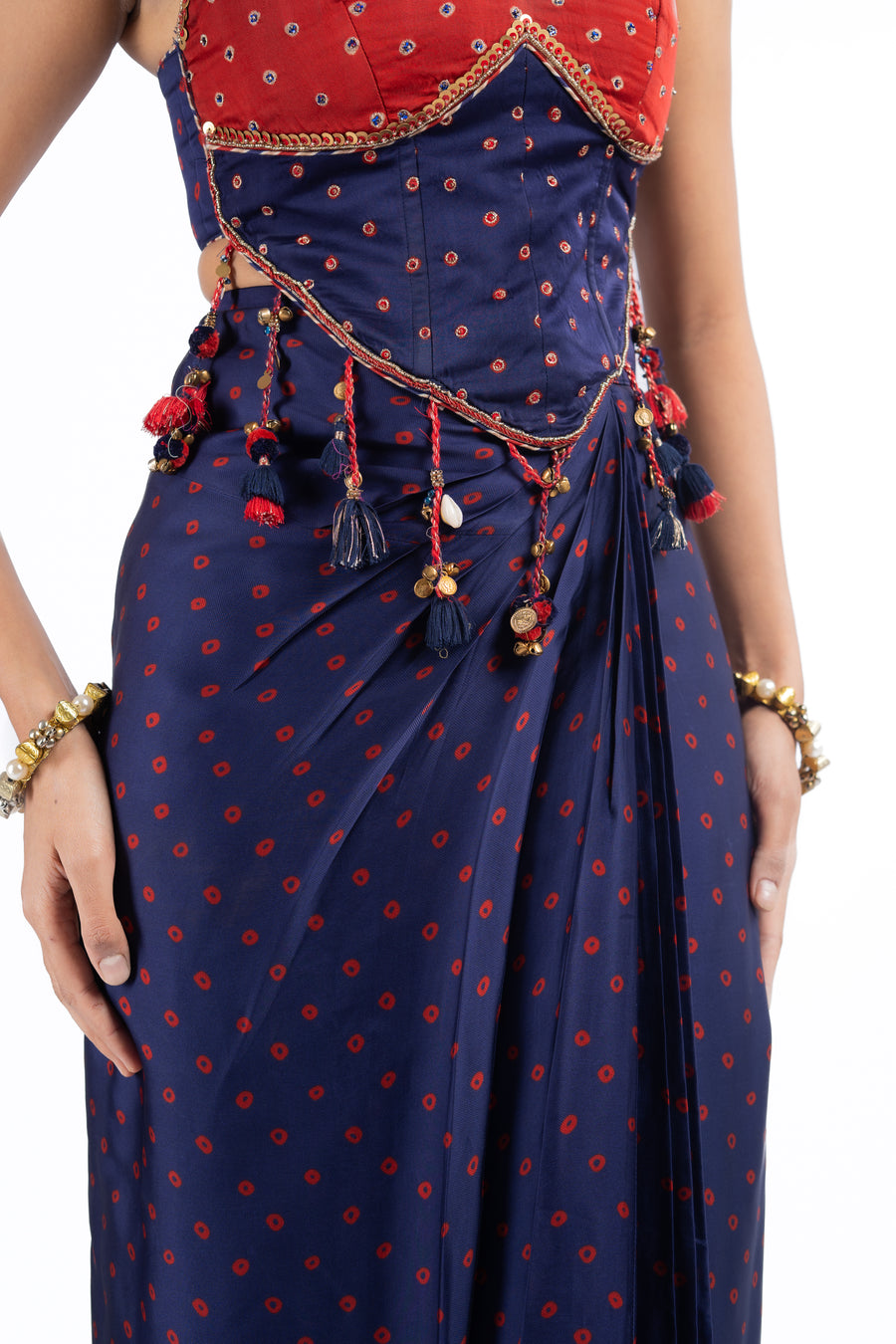 JHUMKI JHALAK JHANKAR SKIRT WITH CORSET AND FLOATING  SET OF 3