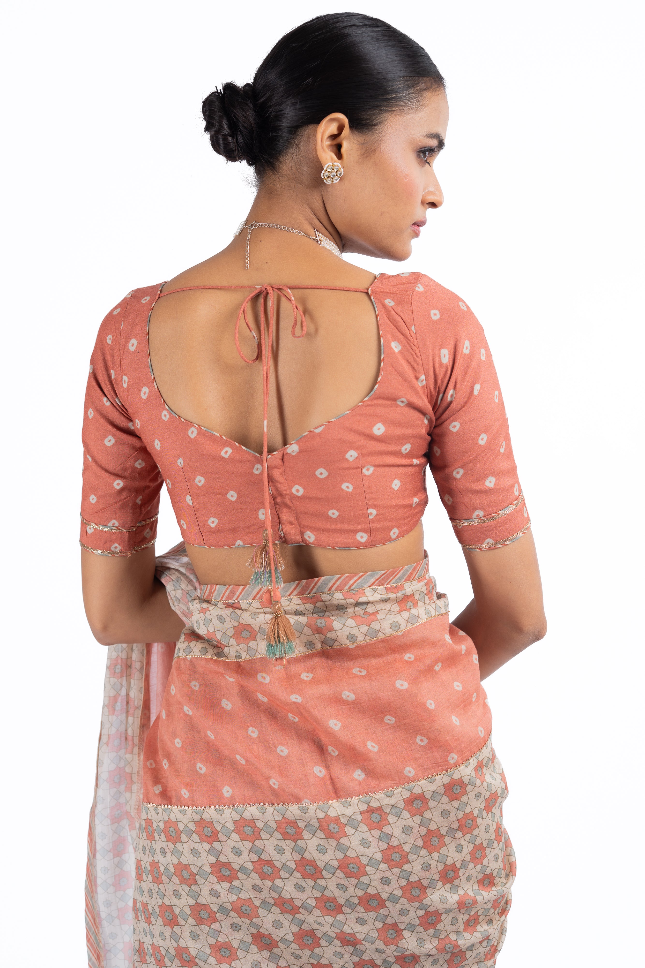 MULTICOLOR CHANDERI JAL JHAROKHA SAREE SET