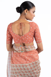 MULTICOLOR CHANDERI JAL JHAROKHA SAREE SET