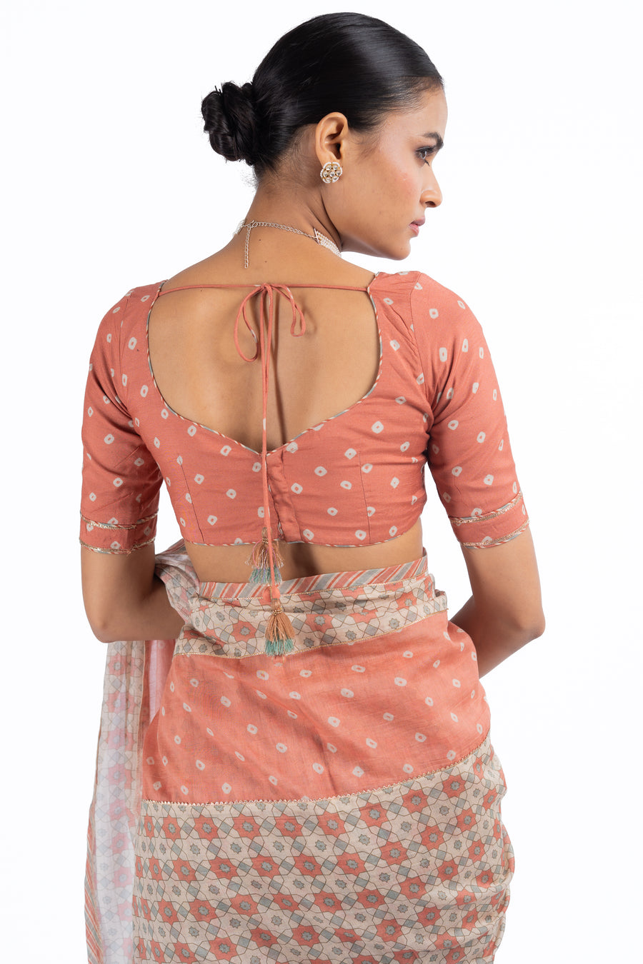 MULTICOLOR CHANDERI JAL JHAROKHA SAREE SET