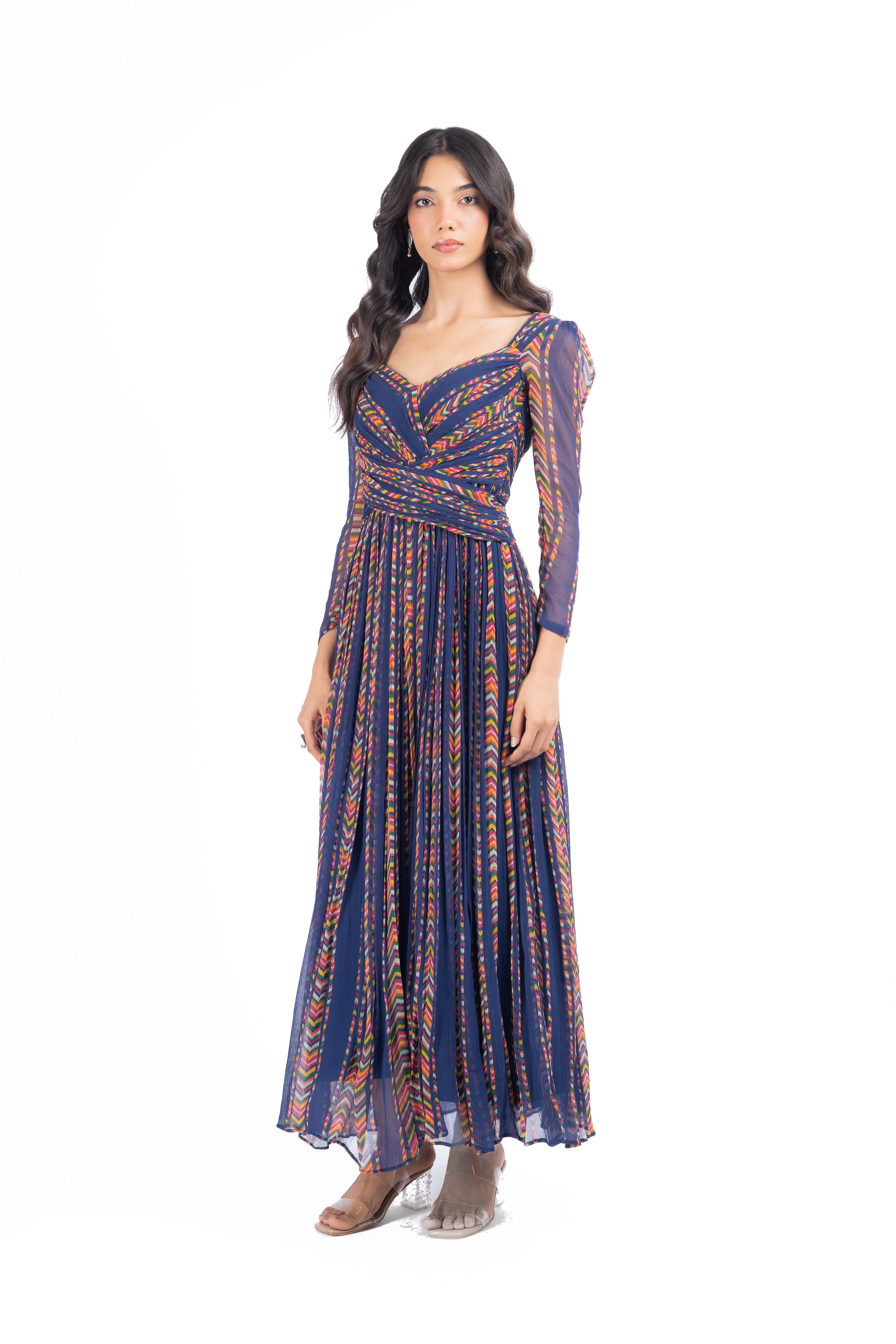 BLUE CHIFFON RAINA DRESS