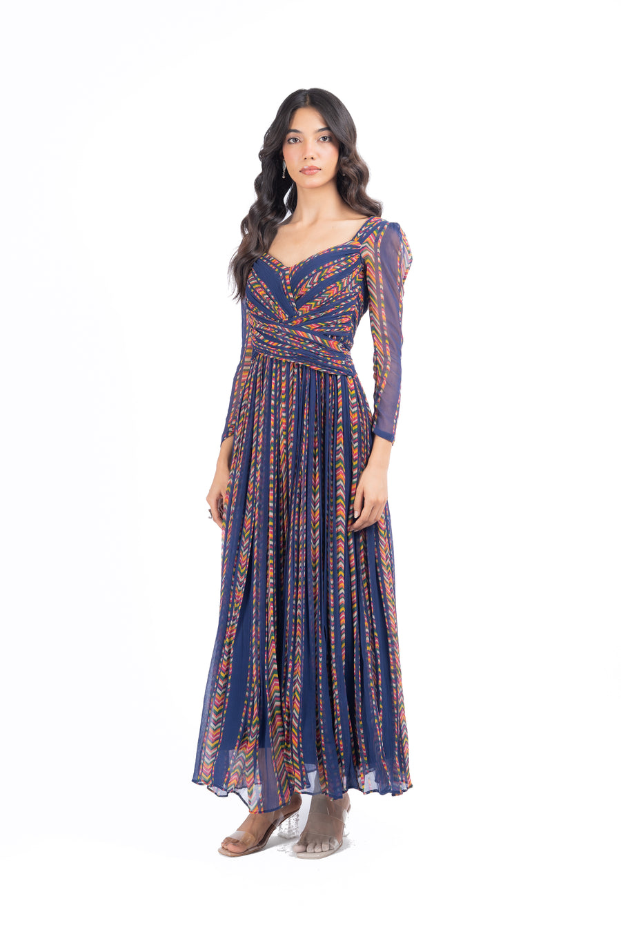 BLUE CHIFFON RAINA DRESS
