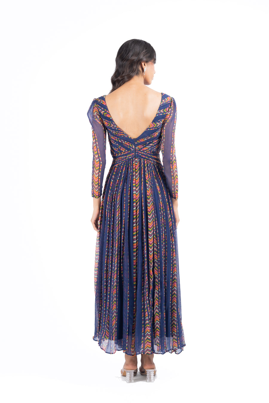 BLUE CHIFFON RAINA DRESS