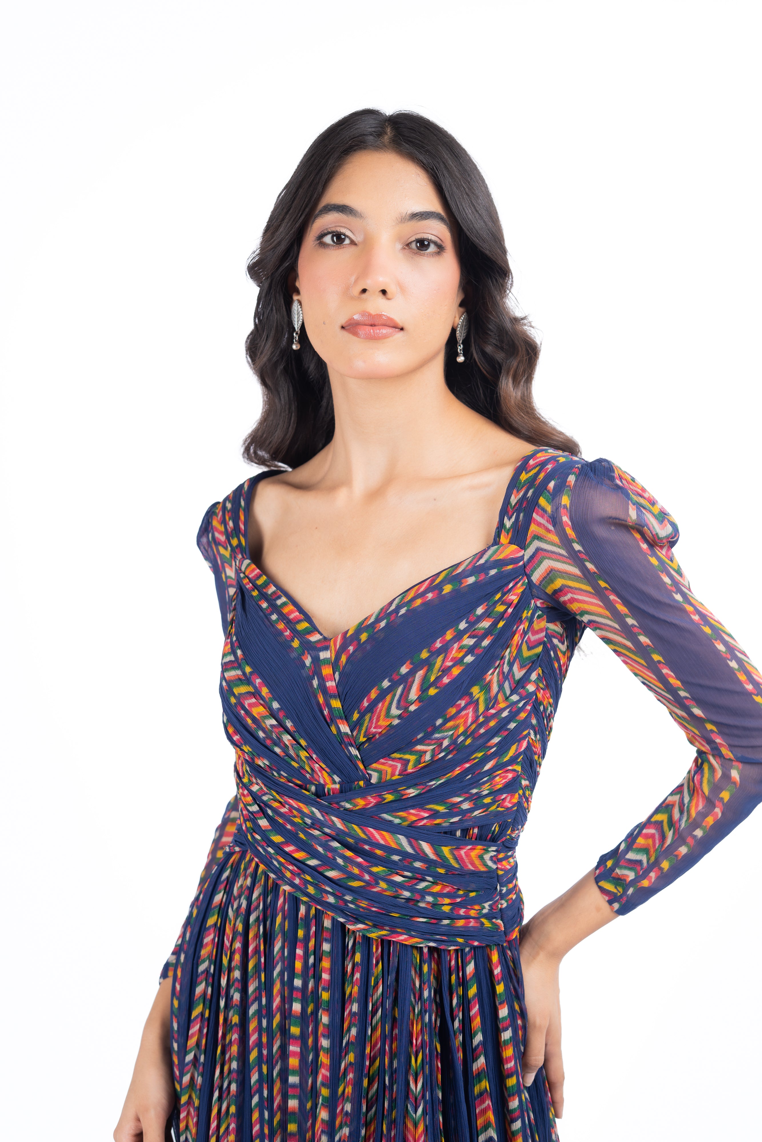 BLUE CHIFFON RAINA DRESS