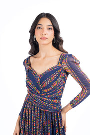 BLUE CHIFFON RAINA DRESS