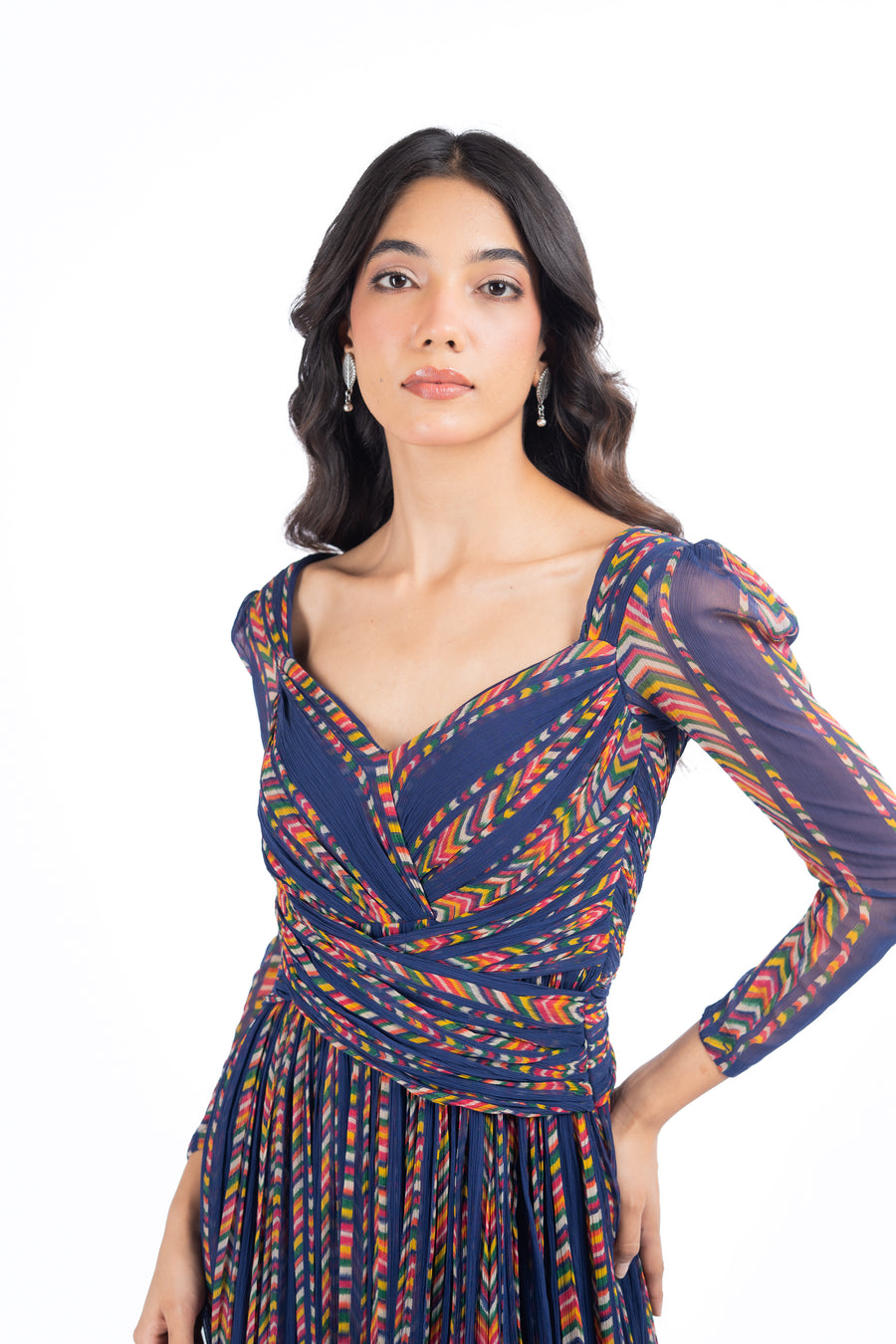 BLUE CHIFFON RAINA DRESS