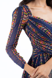 BLUE CHIFFON RAINA DRESS
