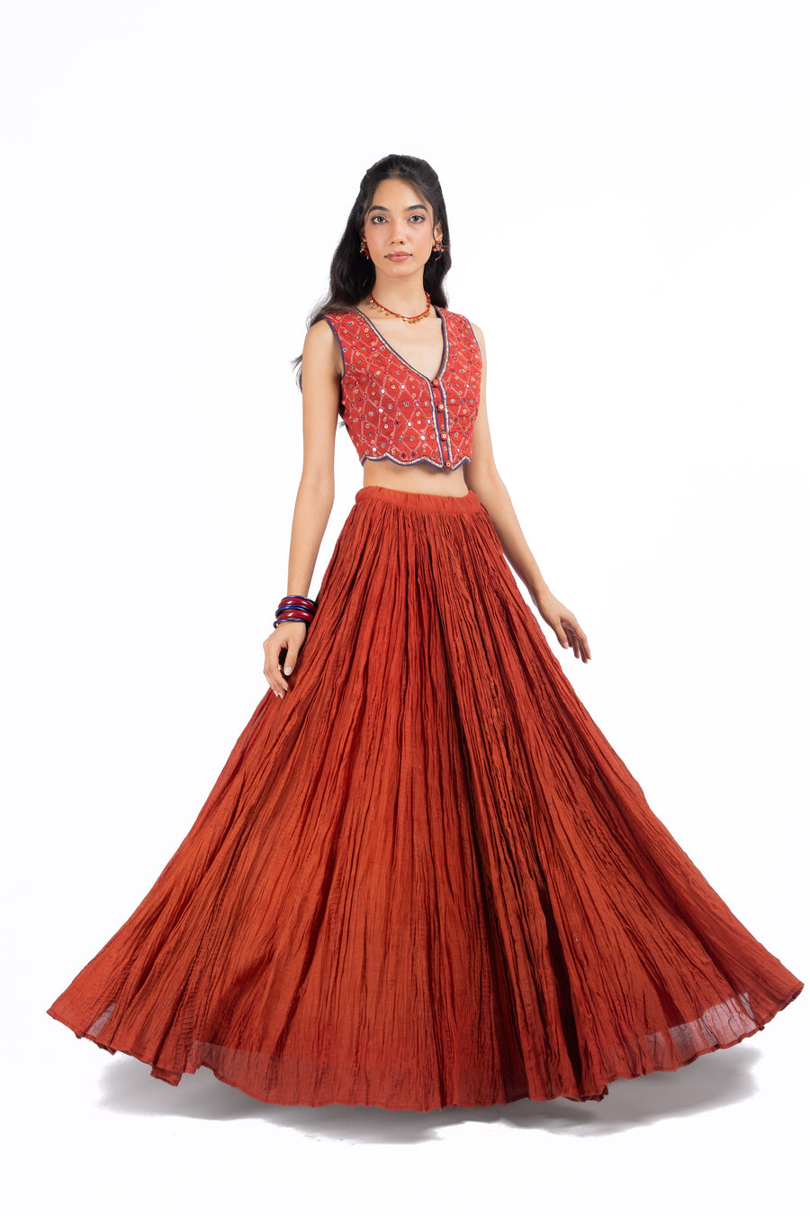 RASM SKIRT WITH KESAR KOTI SET OF 2