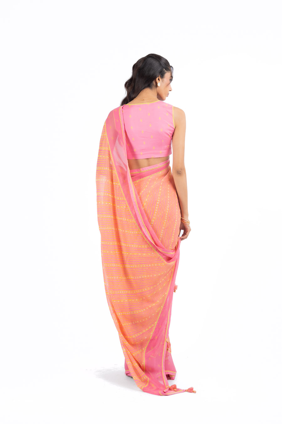 TEEJRI SAREE WITH STITCHED BLOUSE