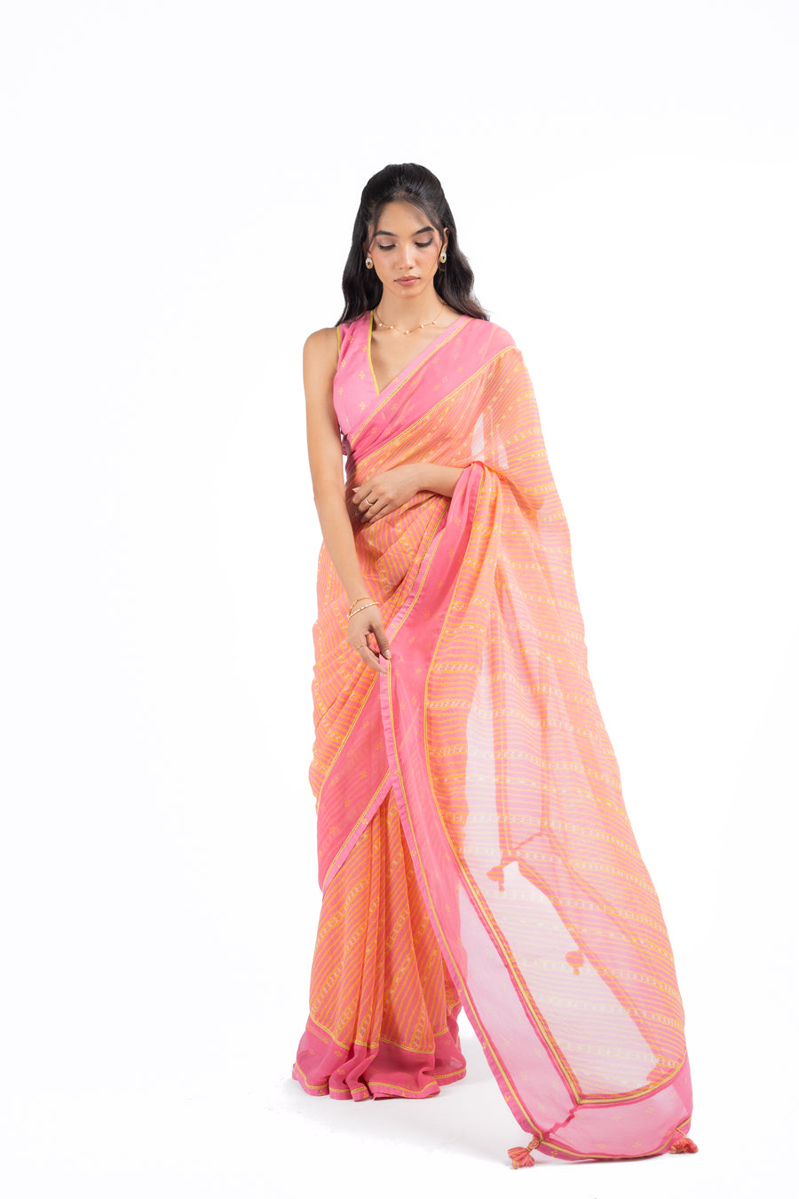 TEEJRI SAREE WITH UN-STITCHED BLOUSE PIECE