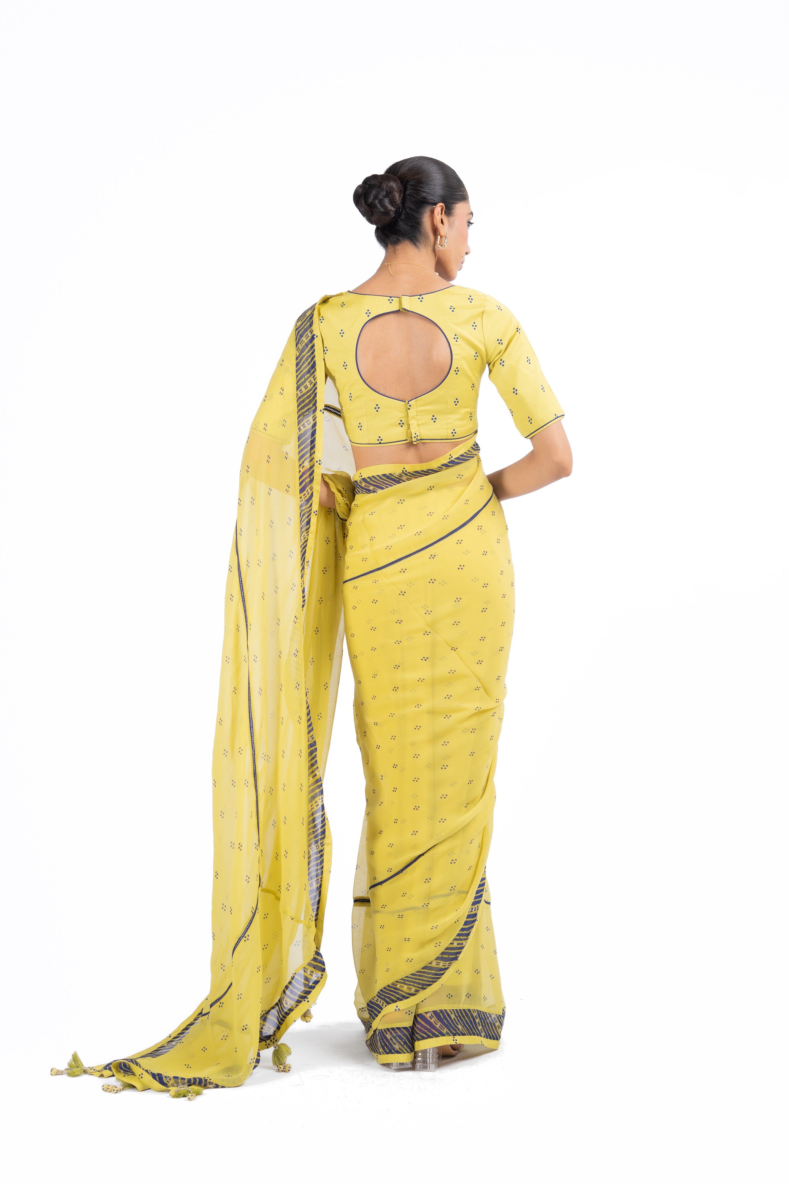 HARIYALI SAREE WITH STITCHED BLOUSE
