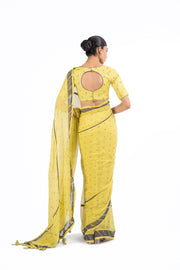HARIYALI SAREE WITH STITCHED BLOUSE