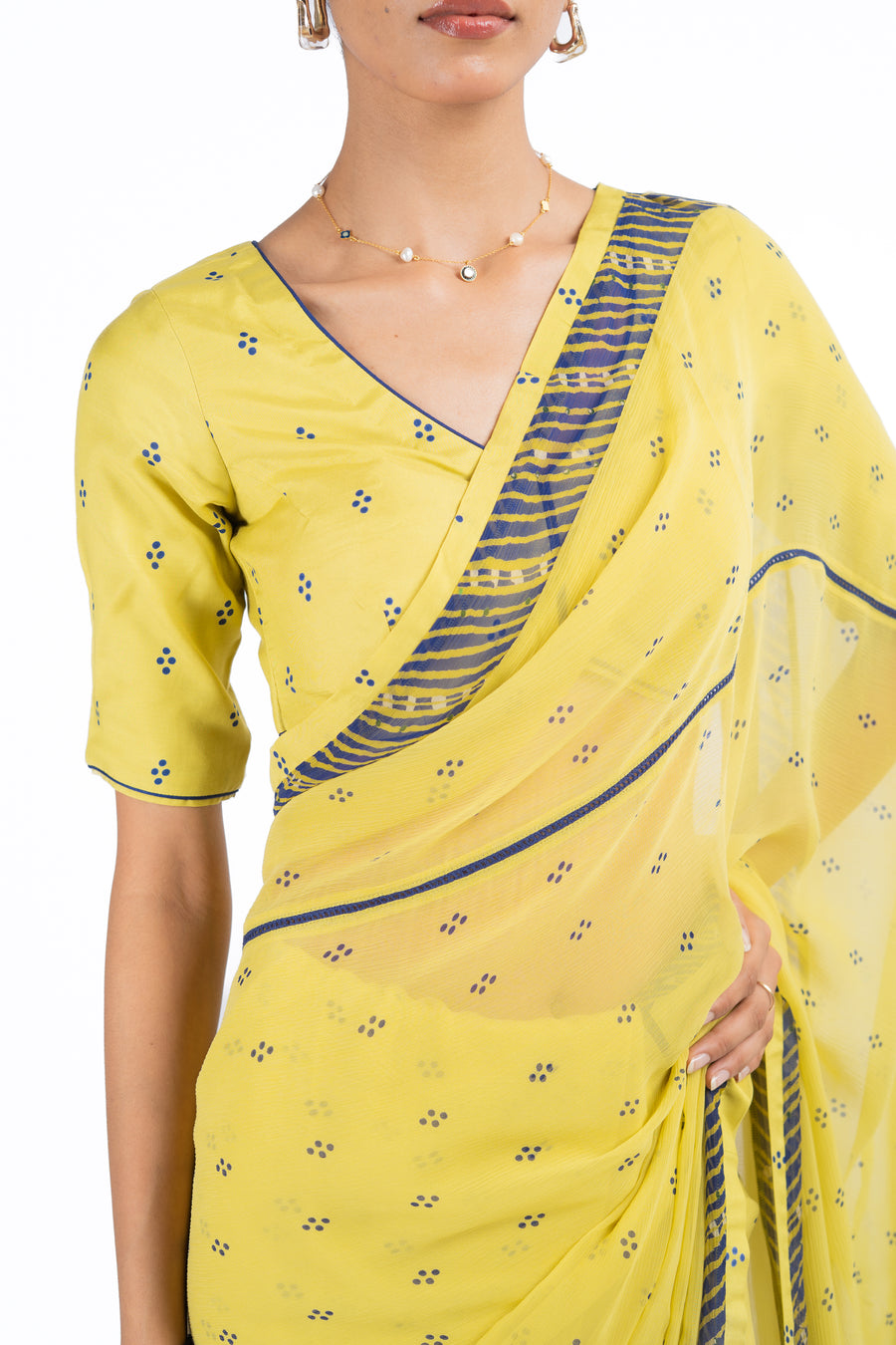 HARIYALI SAREE WITH STITCHED BLOUSE
