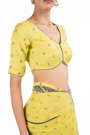 HARIYALI SAREE WITH STITCHED BLOUSE