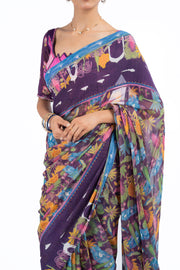 MULTICOLOR LUREX CHIFFON SAMANDAR SAREE