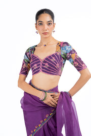 PURPLE CHIFFON AND GEORGETTE NAILA BLOUSE