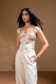 JUHI CORSET TOP & SHEET PANTS  SET OF 2