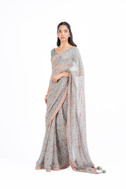 AMER SAREE WITH UNSTITCHED BLOUSE  OF 2