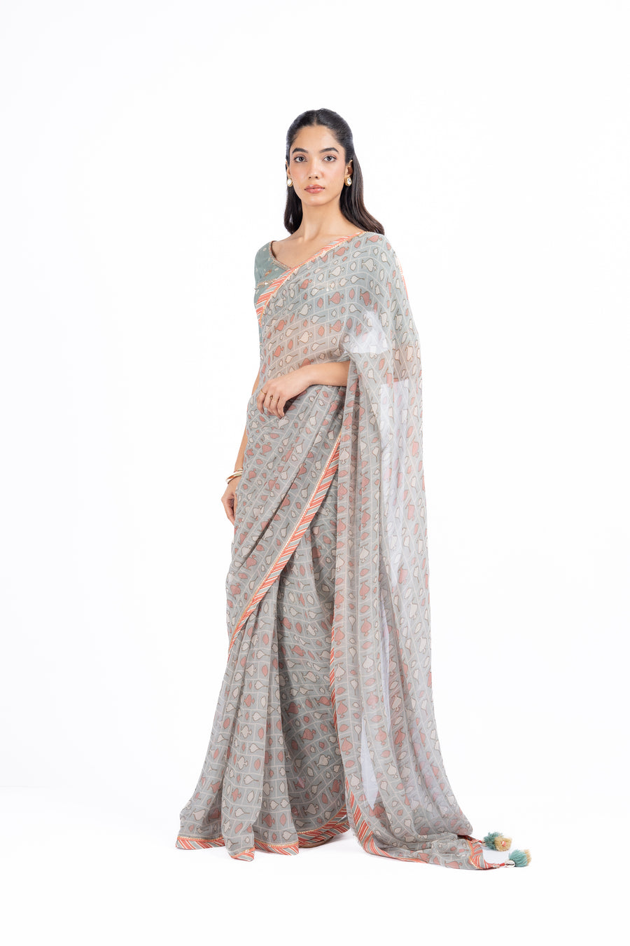 AMER SAREE WITH UNSTITCHED BLOUSE  OF 2
