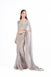 AMER SAREE WITH STITCHED BLOUSE  SET OF 2