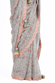 AMER SAREE WITH STITCHED BLOUSE  SET OF 2