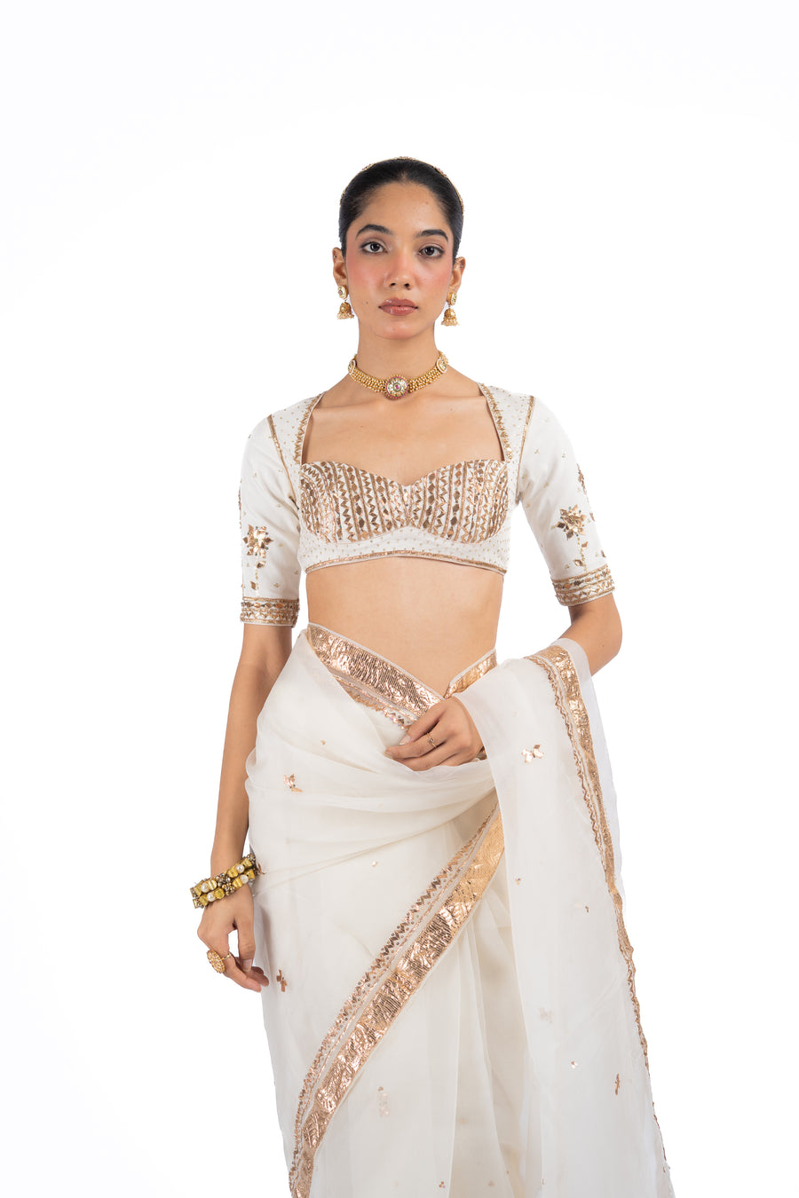 MRIDULA SAREE WITH STITCHED BLOUSE SET OF 2