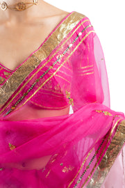 SARGAM SAREE WITH STITCHED BLOUSE SET OF 2