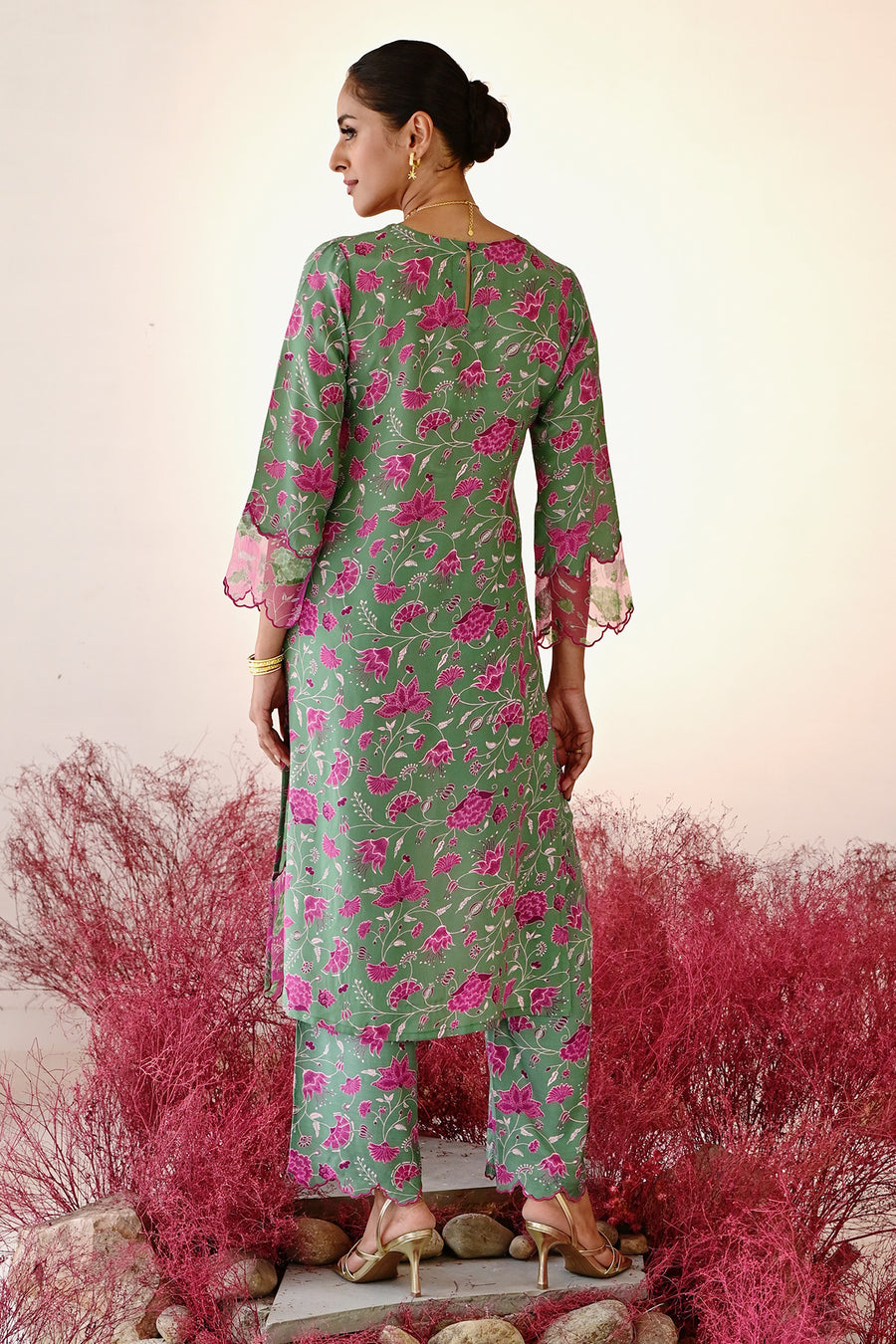 Shabana Straight Kurta Set of 3 •