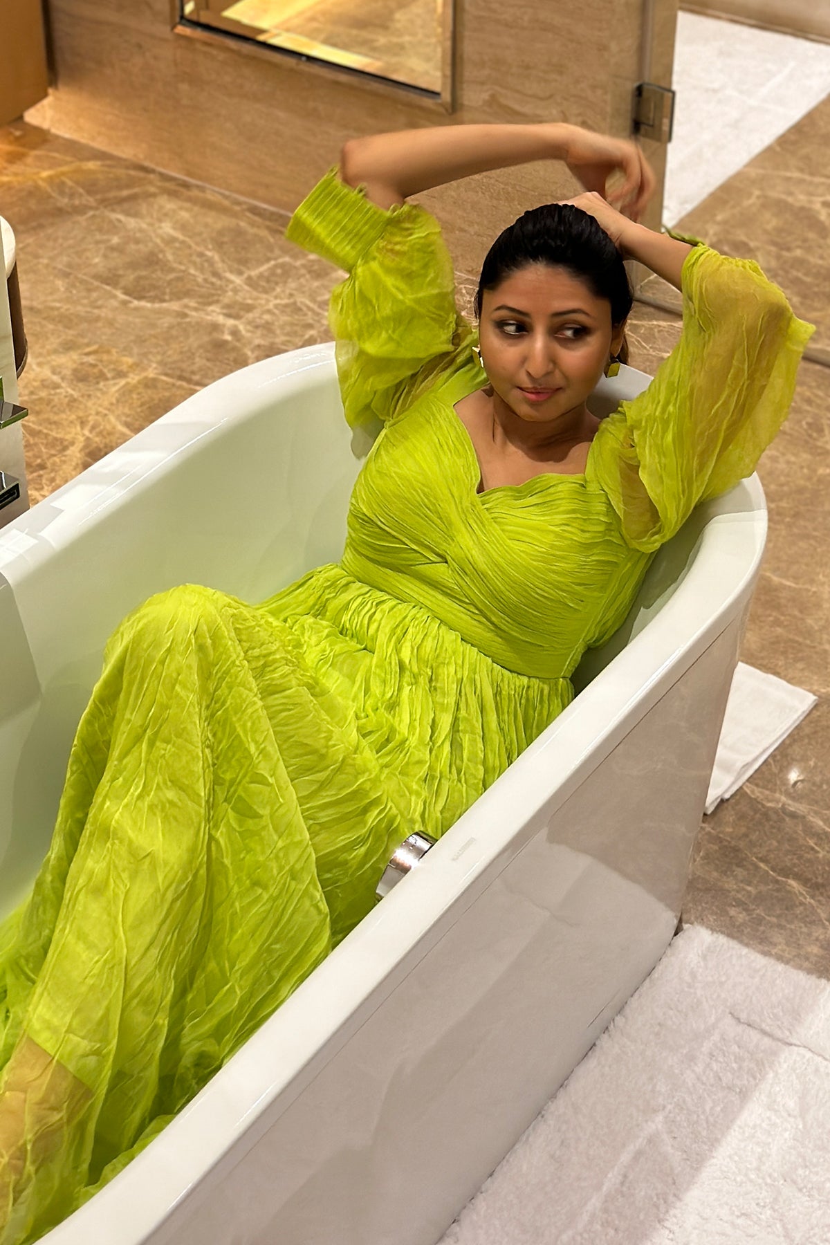 Tanya Gupta in Grace Neon Dress•