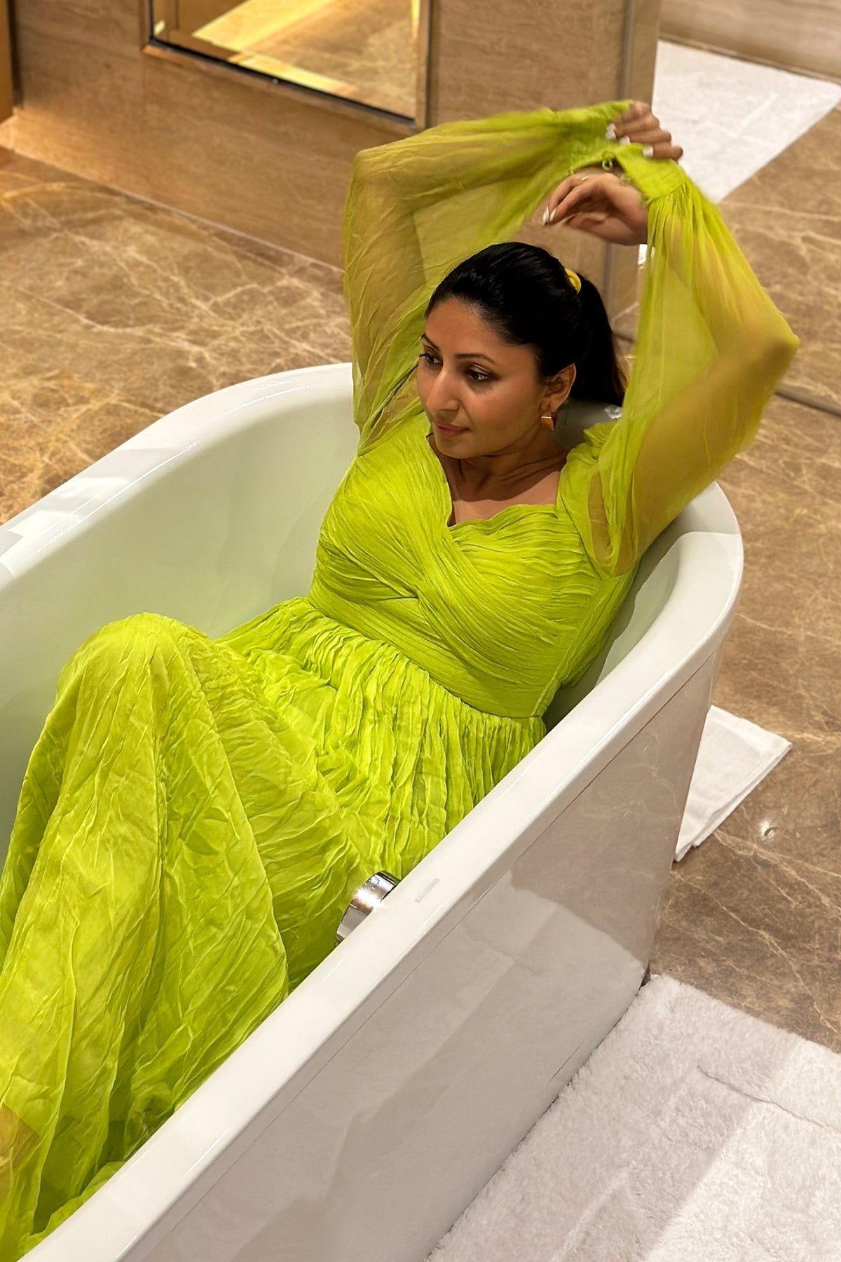 Tanya Gupta in Grace Neon Dress•