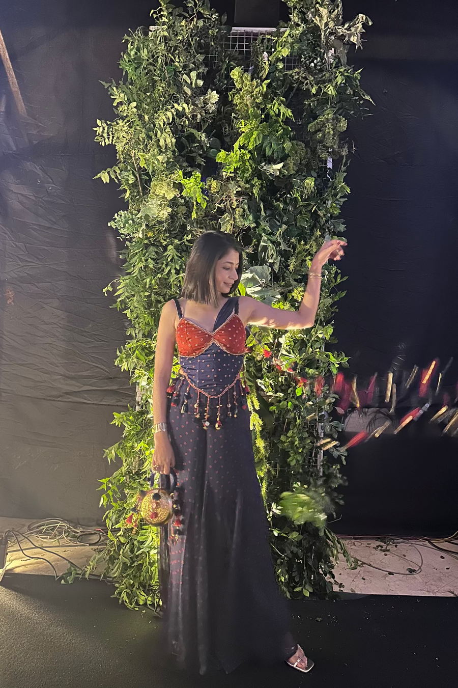 JHUMKI JHALAK JHANKAR SHARARA WITH CORSET AND FLOATING SET OF 3