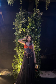 JHUMKI JHALAK JHANKAR SHARARA WITH CORSET AND FLOATING SET OF 3