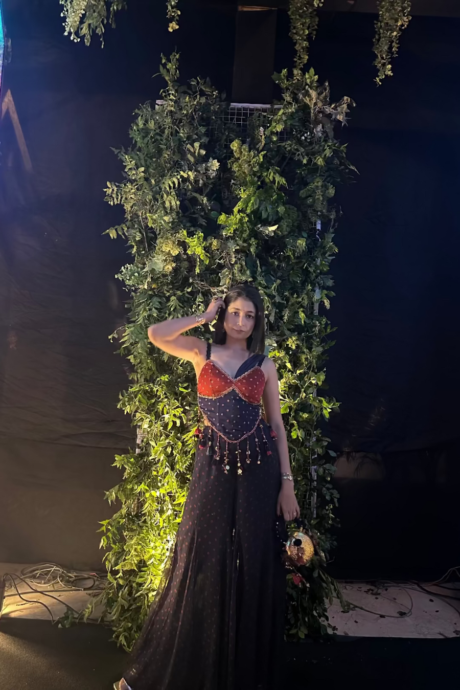 JHUMKI JHALAK JHANKAR SHARARA WITH CORSET AND FLOATING SET OF 3