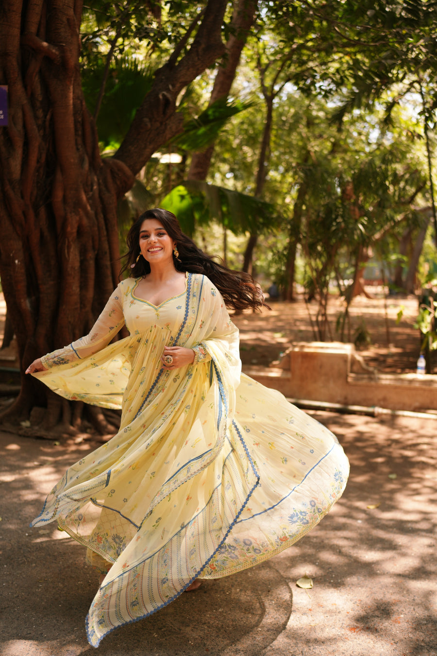 YELLOW CHIFFON EDEN ANARKALI SET