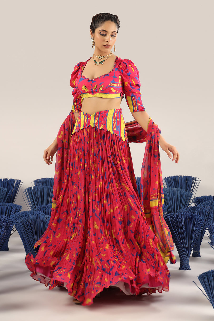 Gher Lehenga set of 3 °