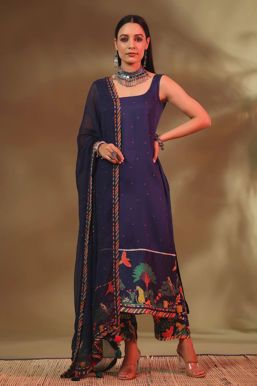 Hoor Blue Kurta Set of 3