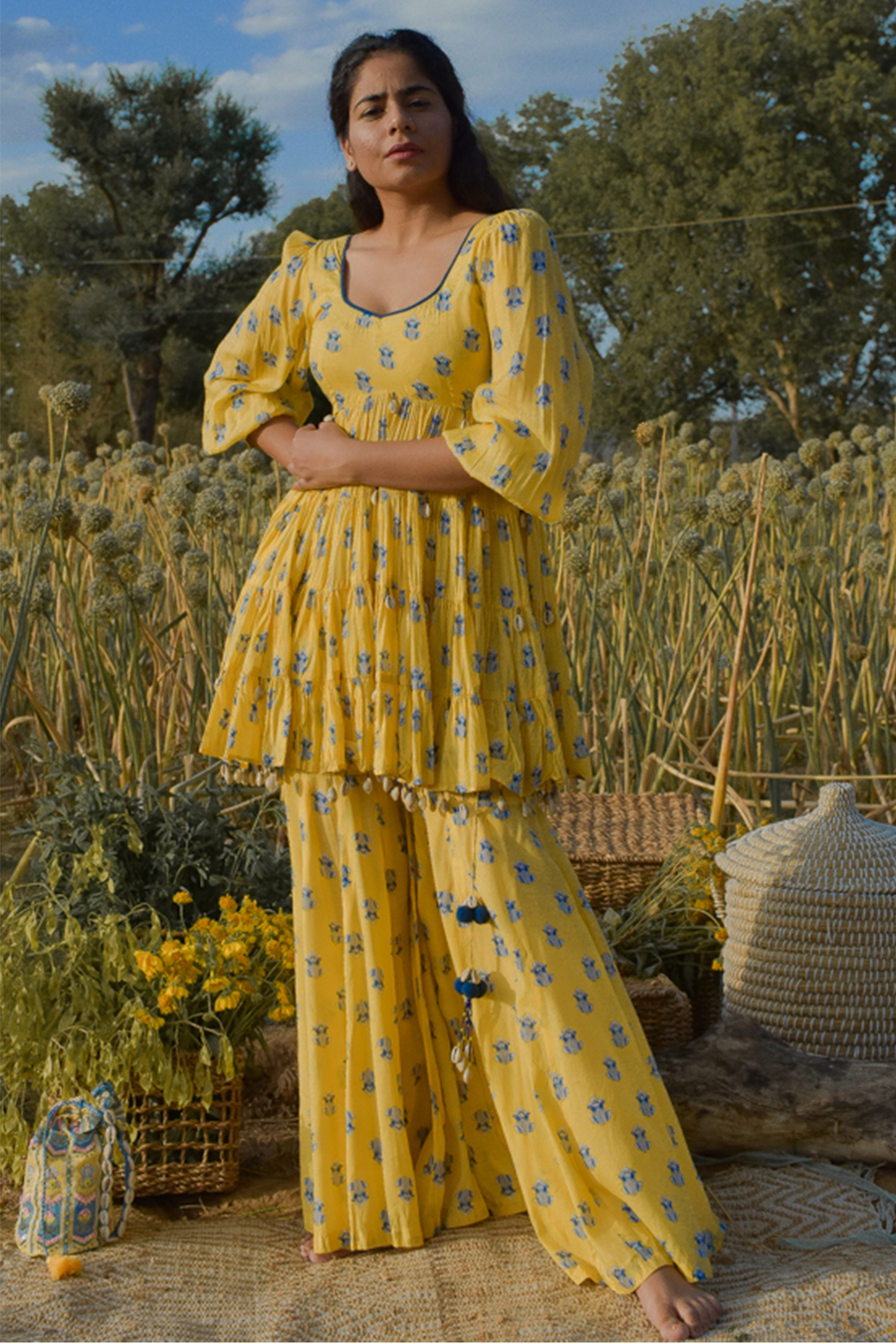 Sara Gurpal In Marigold Gharara Set