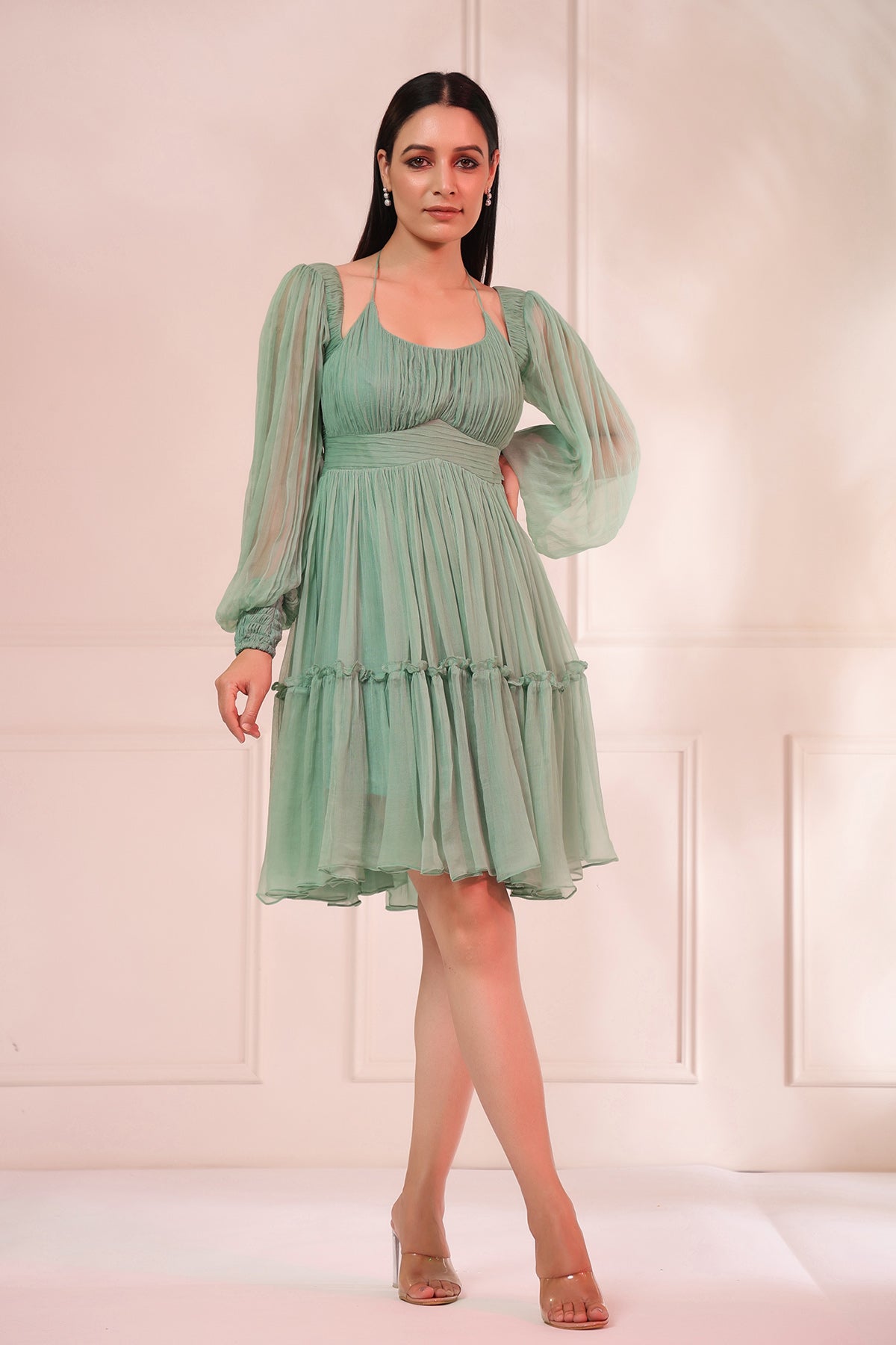 Aria Pine Green Dress- RTS