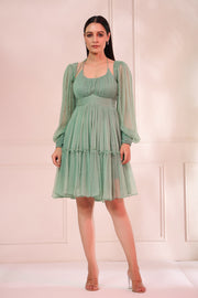 Aria Pine Green Dress- RTS